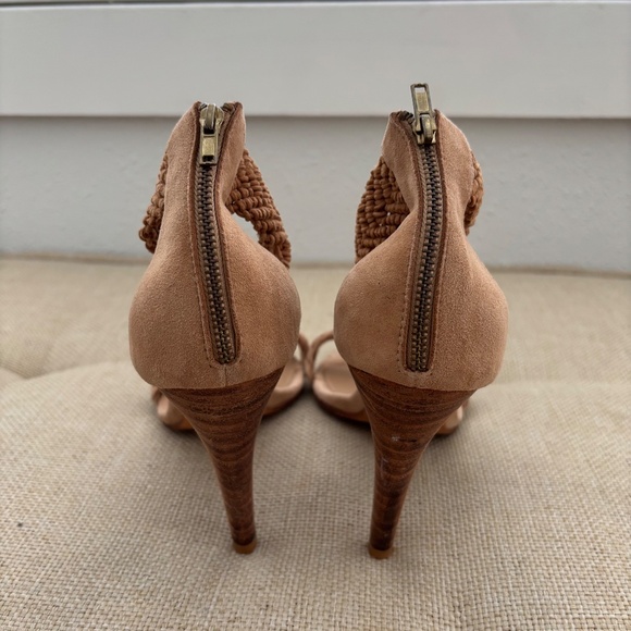 Ulla Johnson Manu Tan Suede Braided Detail Heel - Picture 4 of 8